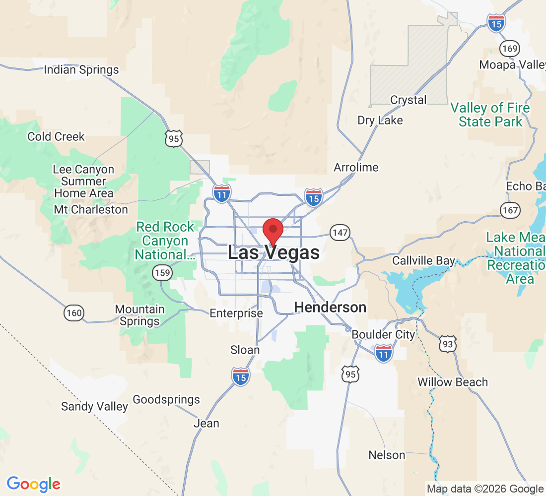 Map of the greater Las Vegas service area covered by Legacy Vault America